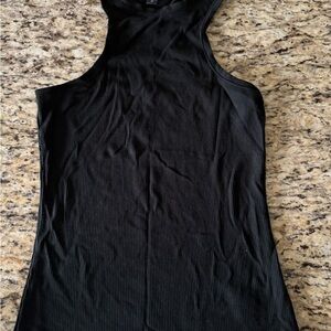 Express Black Ribbed Racerback Tank